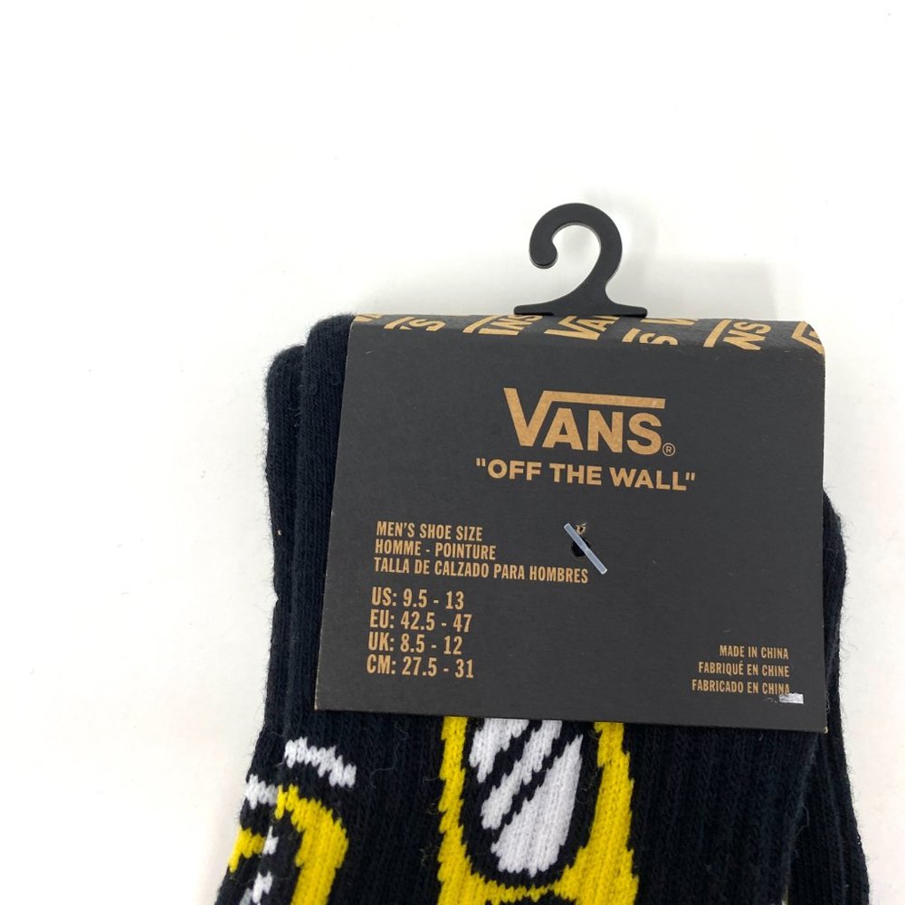 Vans 1 Pair Sock Bone Beer Can Black Logo Cotton Men's VN0A4SF9BLK - Picture 2 of 7